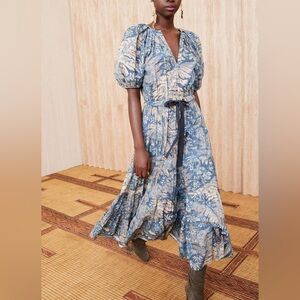 ULLA JOHNSON Olina Dress 100% Cotton Waimea Print Womens size 2 Small